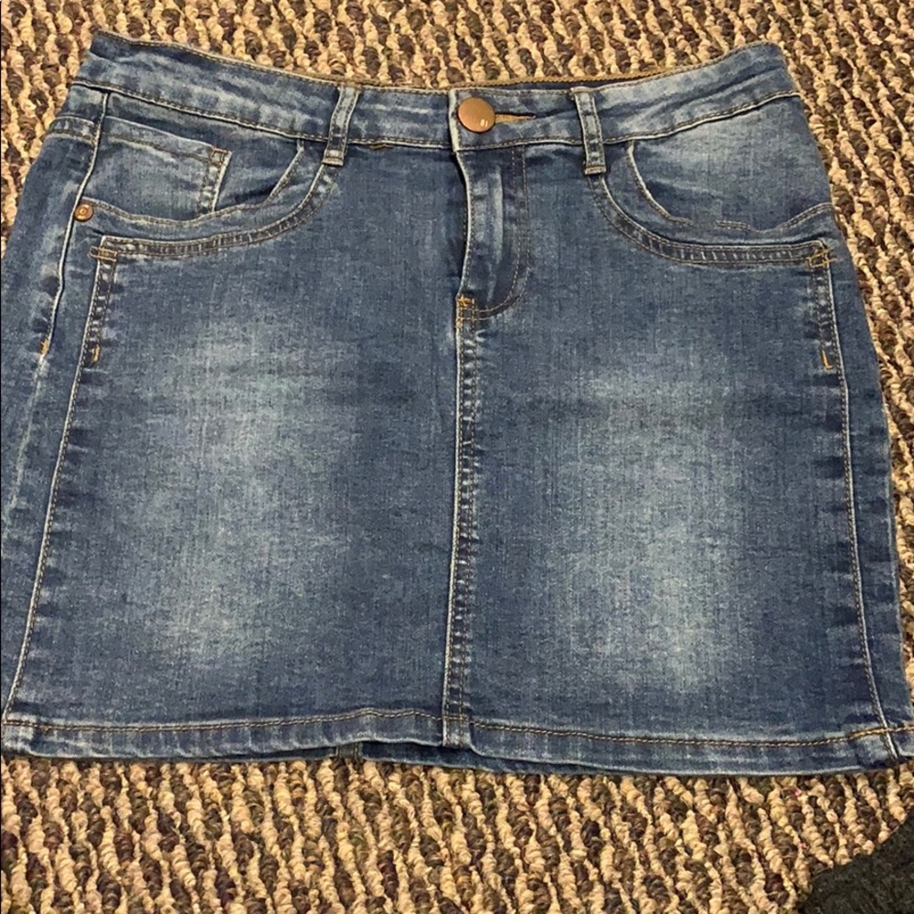 Denim jean mini skirt